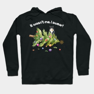 It wasn't me, I swear! Funny Cat With Fallen Christmas Tree Cat Lover Christmas Gift Hoodie